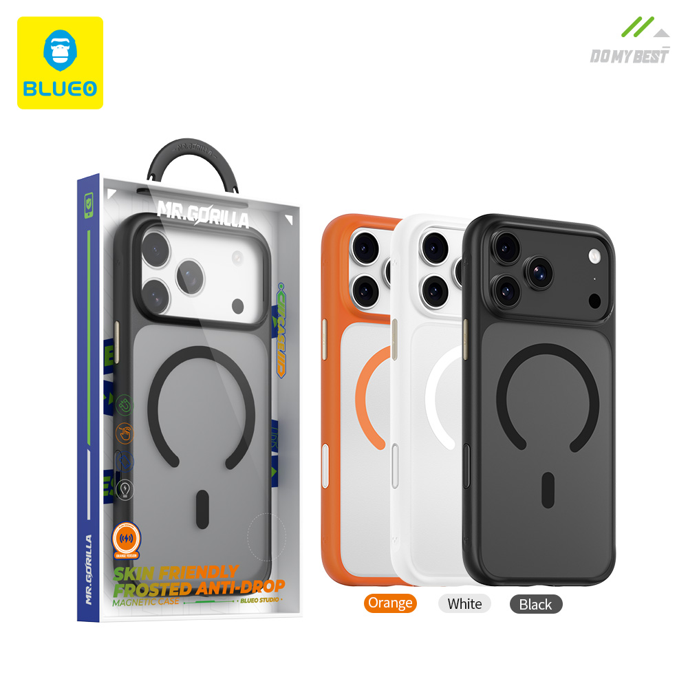 قاب بلو Blueo Skin Friendly Stain & Slip Resistant Magnetic Case-Orange Ring با مگ سیف